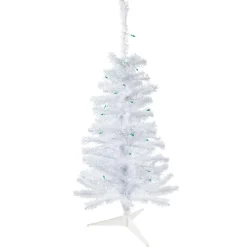3' Pre-Lit Woodbury White Pine Slim Artificial Christmas Tree, Green Lights