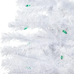 3' Pre-Lit Woodbury White Pine Slim Artificial Christmas Tree, Green Lights