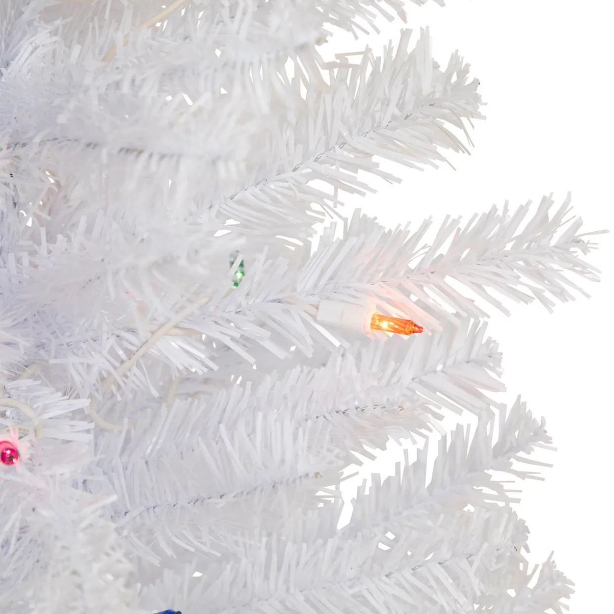 3' Pre-Lit Woodbury White Pine Slim Artificial Christmas Tree, Multi Lights