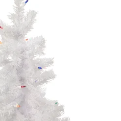 3' Pre-Lit Woodbury White Pine Slim Artificial Christmas Tree, Multi Lights