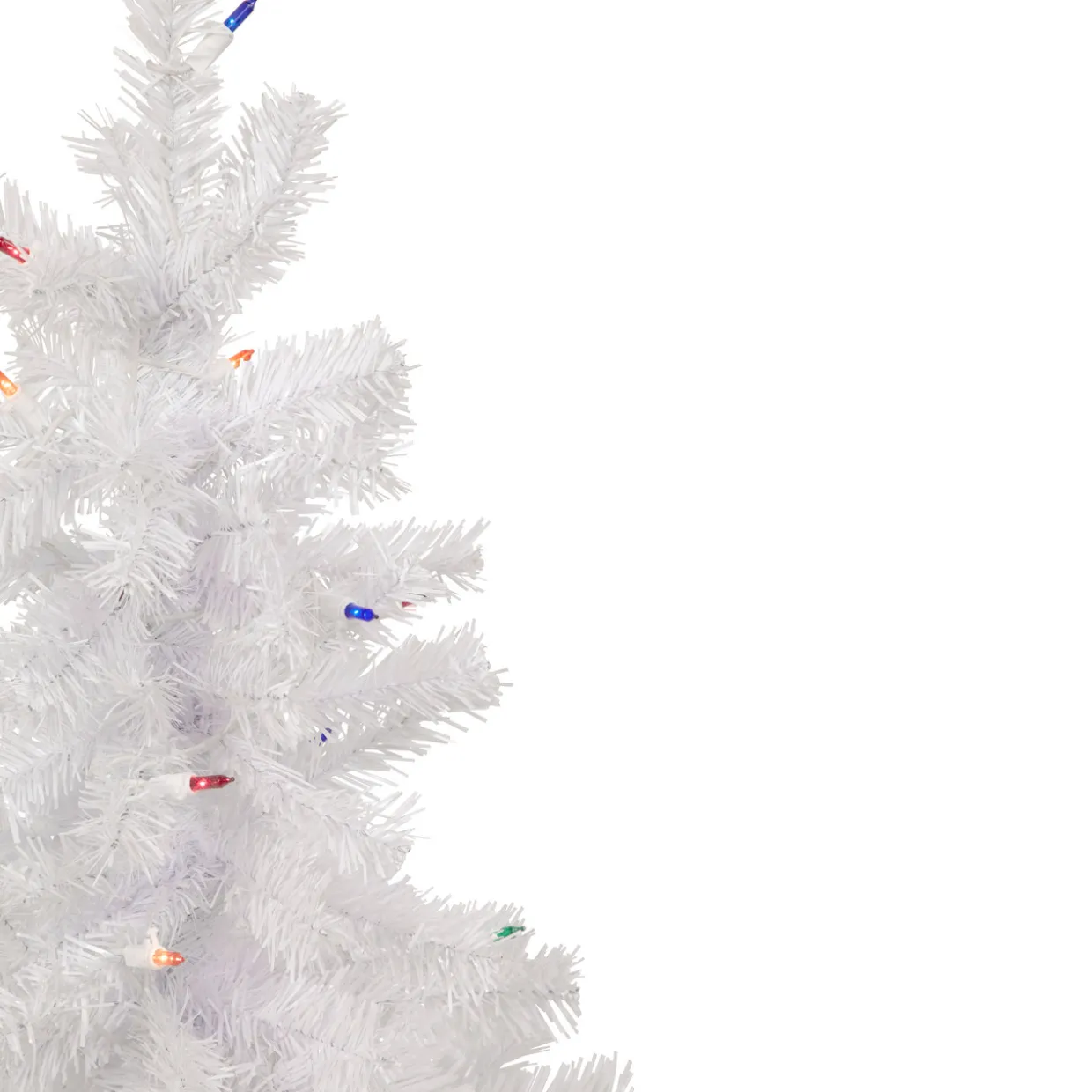 3' Pre-Lit Woodbury White Pine Slim Artificial Christmas Tree, Multi Lights