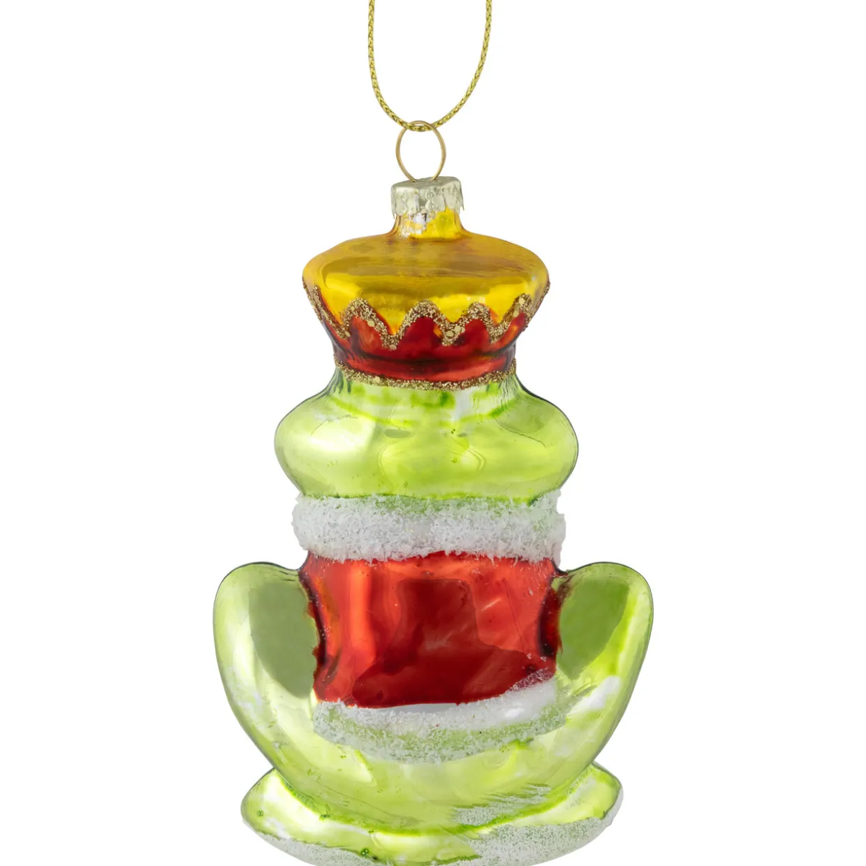 3.5" Prince Frog Glass Christmas Hanging Ornament
