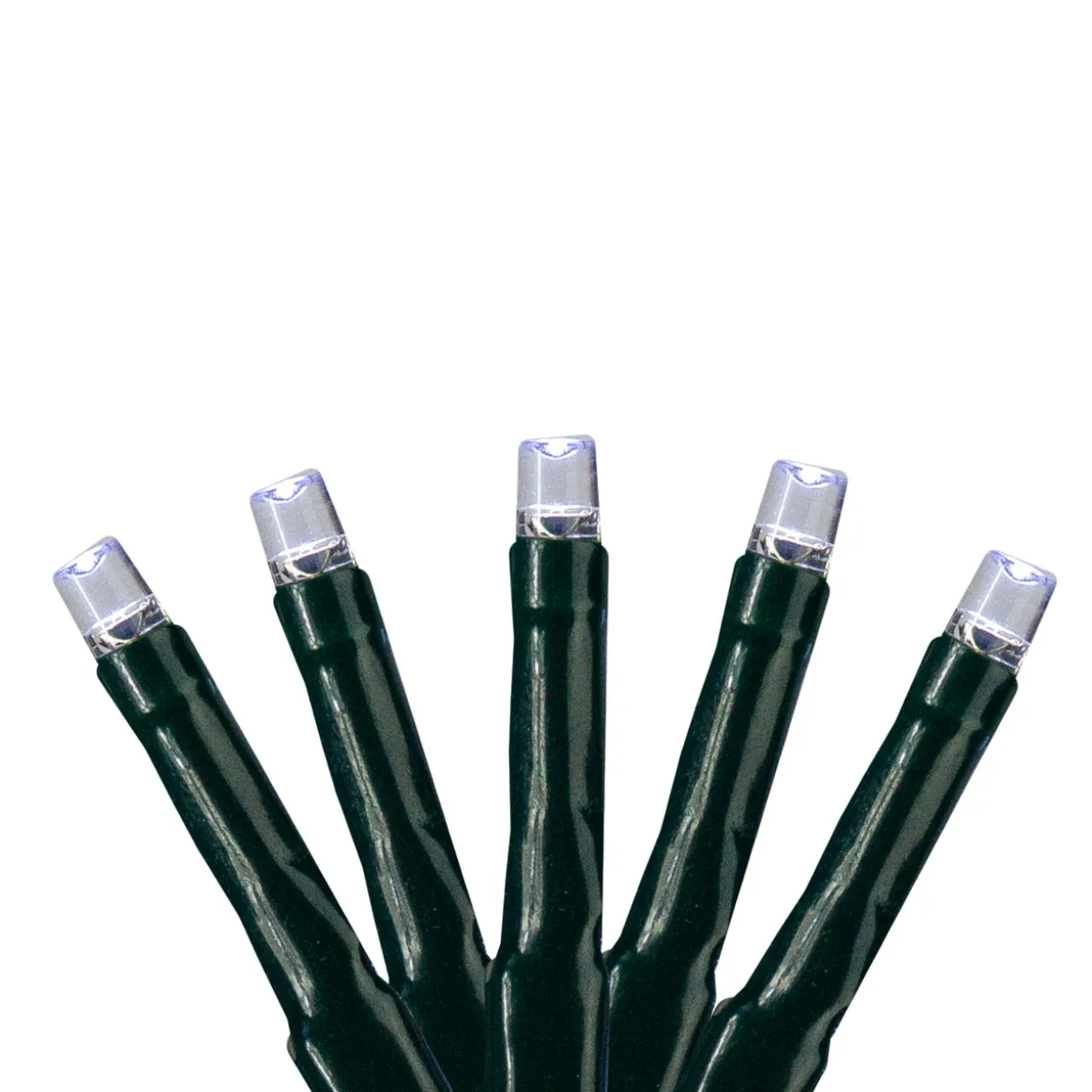 200 Pure White Cluster LED Wide Angle Christmas Lights - 20.5 ft Green Wire