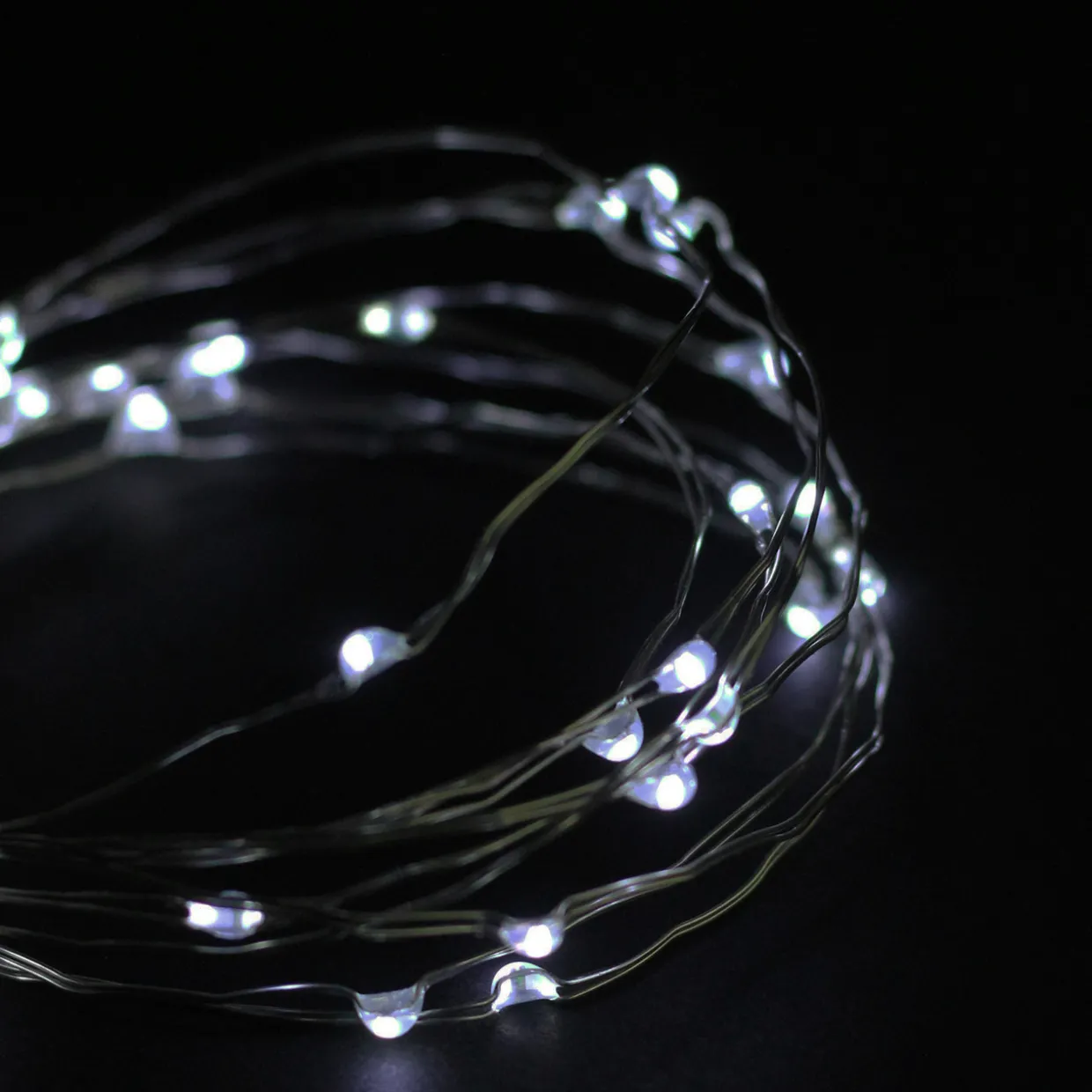 100 Pure White LED Micro Fairy Lights - 16.25 ft Copper Wire