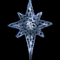 24" Pure White LED Twinkle Bethlehem Star Hanging Christmas Decoration