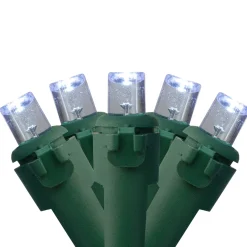 300 Pure White LED Wide Angle Mini Christmas Lights - 74.75 ft Green Wire