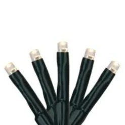 200 Pure White Multi-Function LED M5 Mini Christmas Lights - 20.5 ft Green Wire