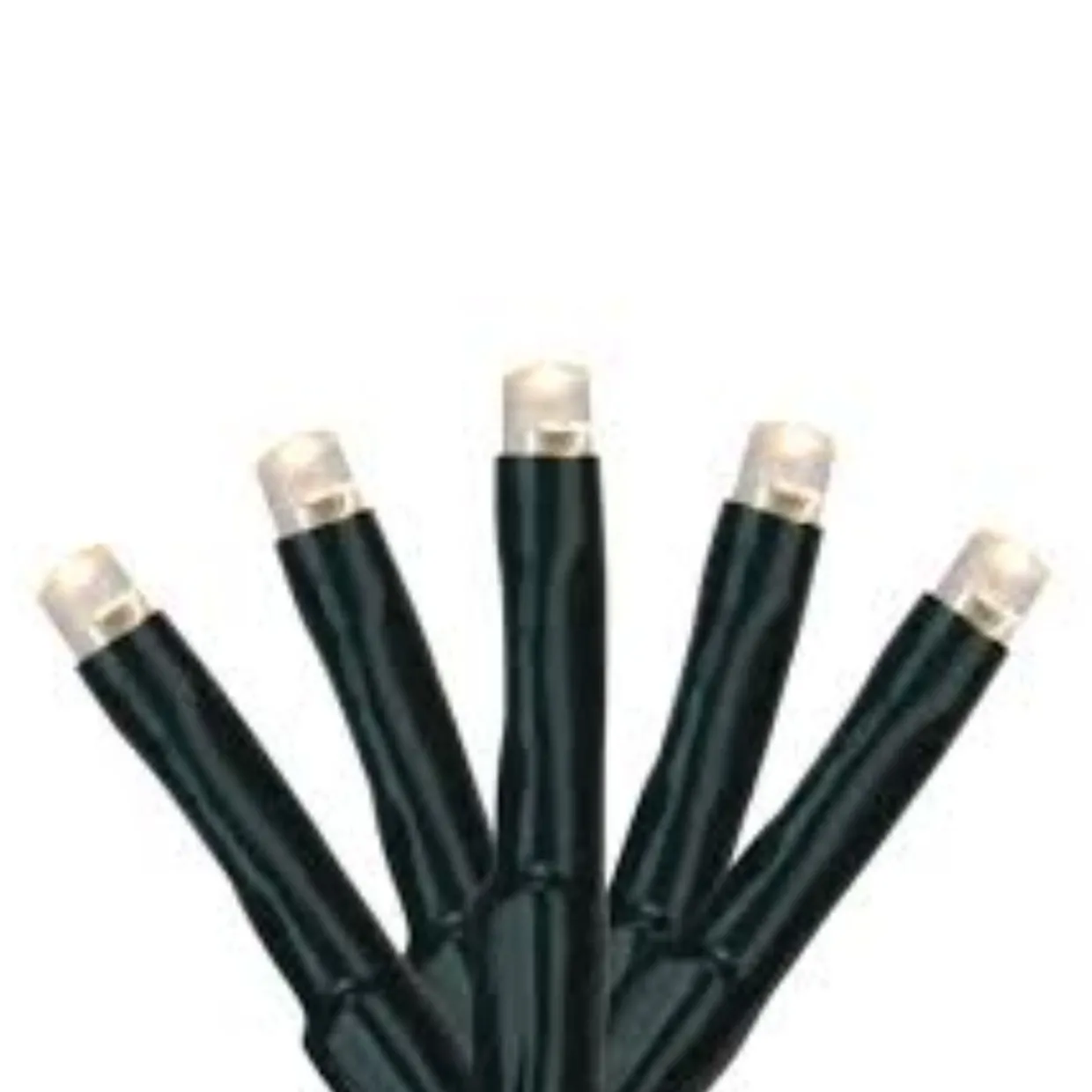 200 Pure White Multi-Function LED M5 Mini Christmas Lights - 20.5 ft Green Wire