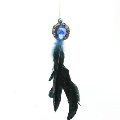 10" Purple and Gold Regal Peacock with Jewel Hanging Tassel Christmas Ornament