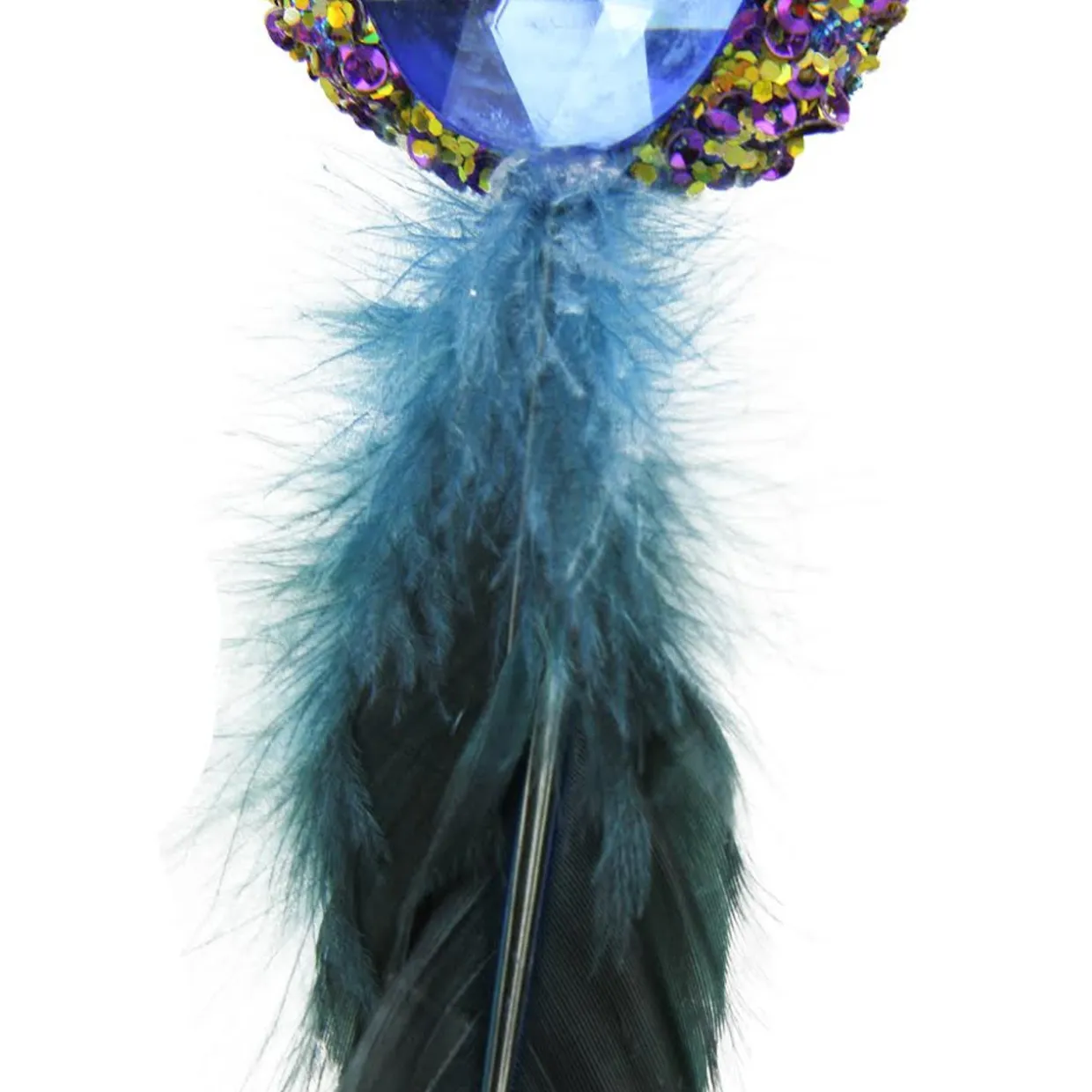 10" Purple and Gold Regal Peacock with Jewel Hanging Tassel Christmas Ornament