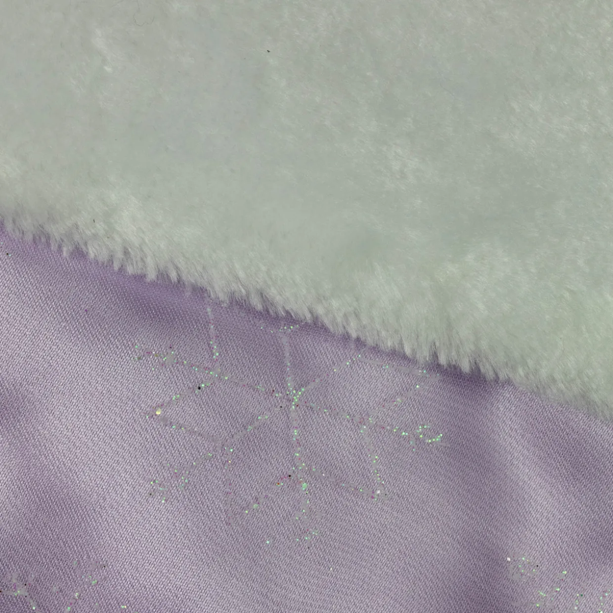 20" Purple and White Glittered Snowflake Christmas Stocking with Cuff