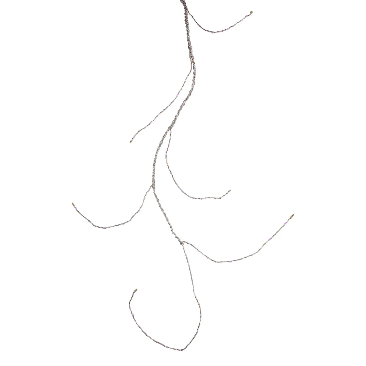 36 Purple LED Angel Tear Drop Branch Christmas Lights - 4.3 ft Silver and Bronze Wire