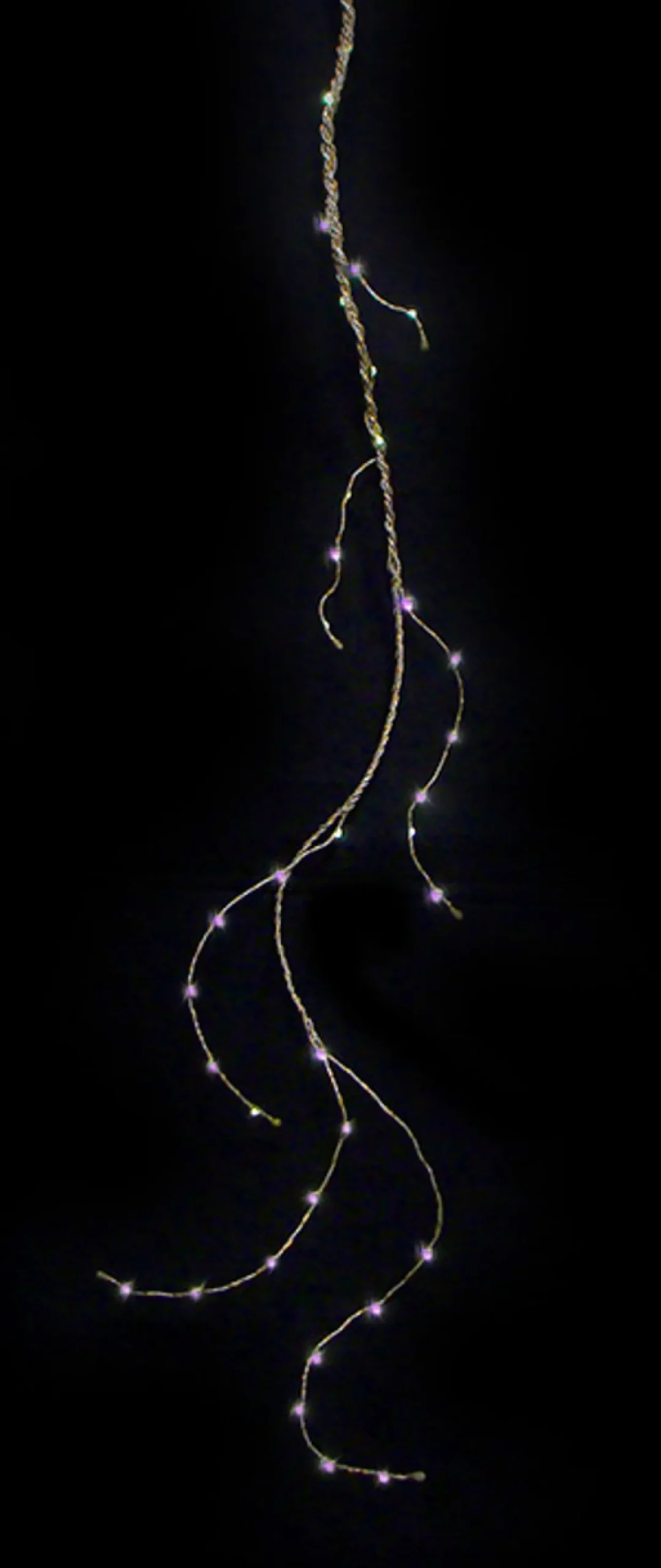 36 Purple LED Angel Tear Drop Branch Christmas Lights - 4.3 ft Silver and Bronze Wire