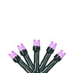 20 Purple LED Wide Angle Mini Christmas Lights - 6.25 ft Green Wire