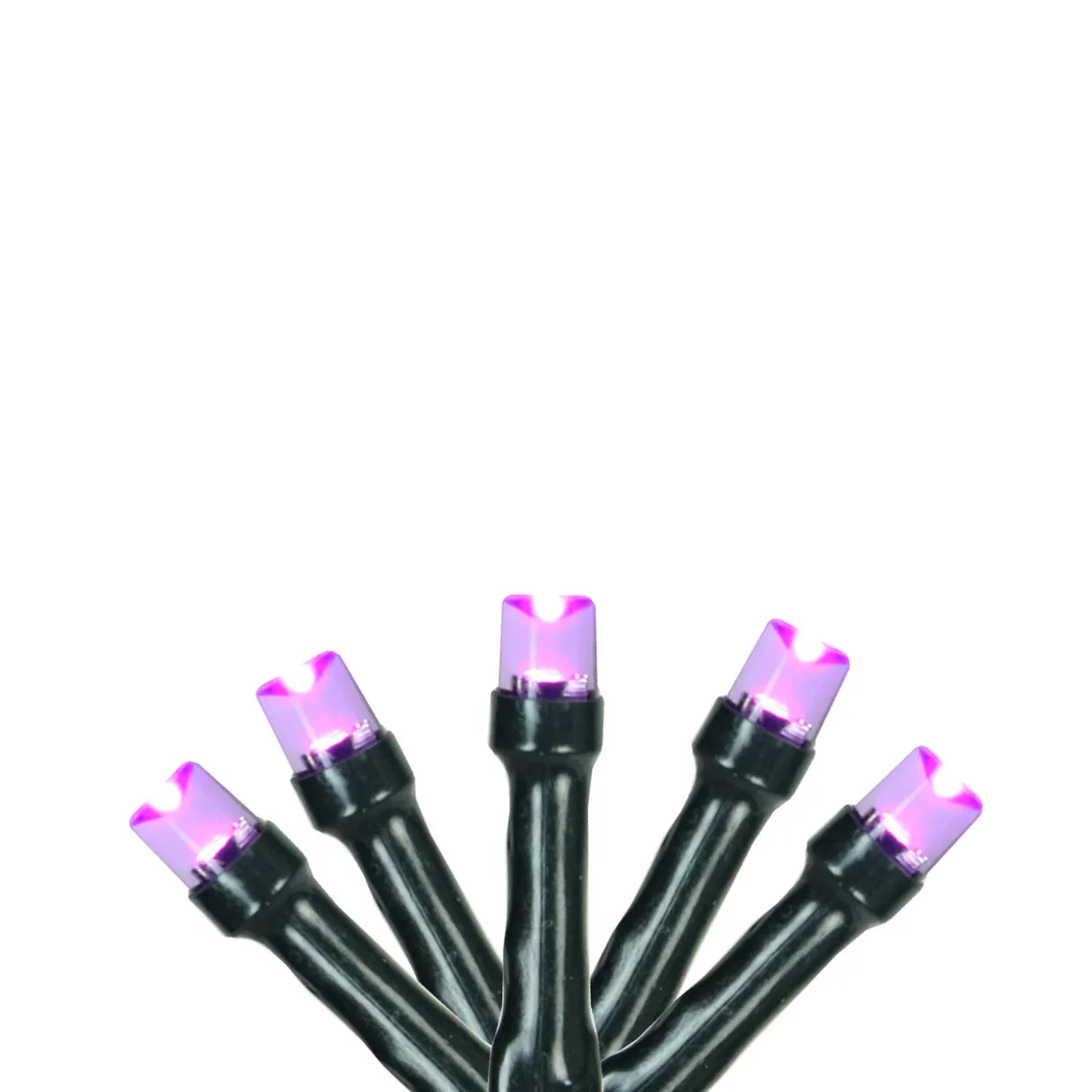 20 Purple LED Wide Angle Mini Christmas Lights - 6.25 ft Green Wire