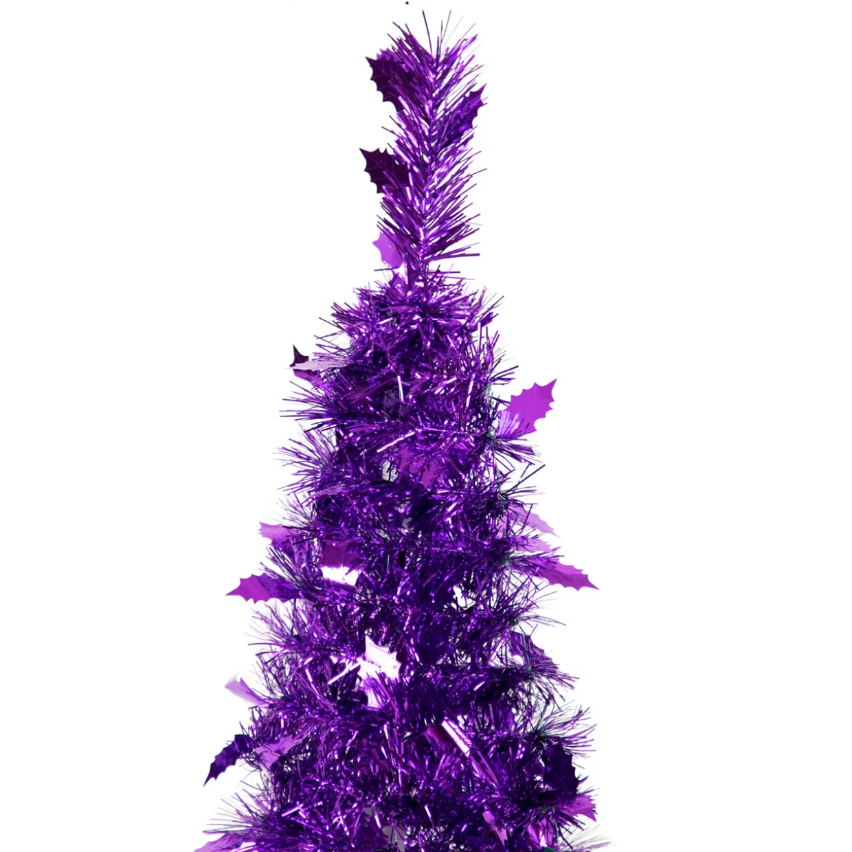 4' Purple Tinsel Pop-Up Artificial Christmas Tree, Unlit