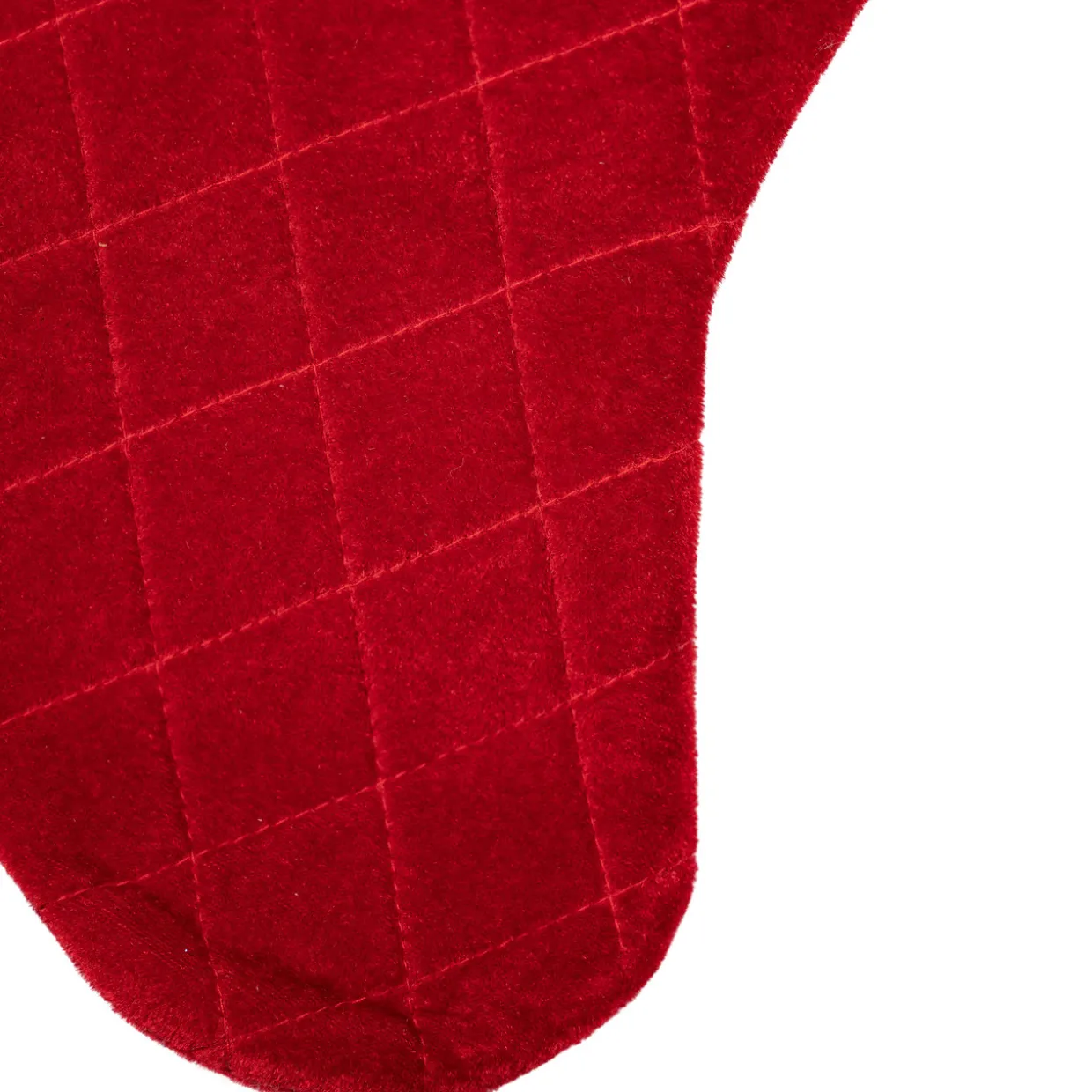 19" Quilted Red Velvet HO! HO! HO! Embroidered Christmas Stocking