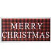 24” Red and Black Buffalo Plaid Merry Christmas Wooden Hanging Wall Sign