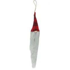 20" Red and Black Plaid Hanging Christmas Gnome