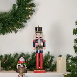 14" Red and Blue Christmas Nutcracker with Countdown Sign