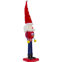 16.75" Red and Blue Dots Christmas Nutcracker Figurine