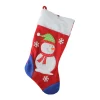 19'' Red and Blue Plush Cuff Snowman Christmas Stocking