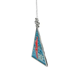 3.75" Red and Blue Ride Ski Triangular Charm Christmas Ornament