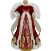 18" Red and Gold Angel in a Dress Christmas Tree Topper - Unlit