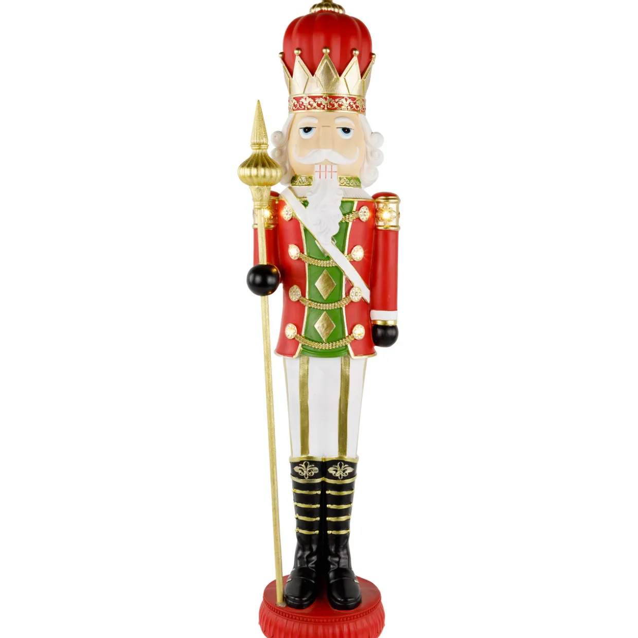 22" Red and Gold Christmas Nutcracker with Scepter