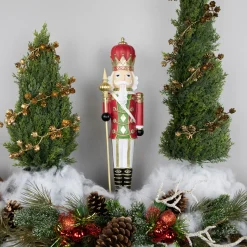 22" Red and Gold Christmas Nutcracker with Scepter