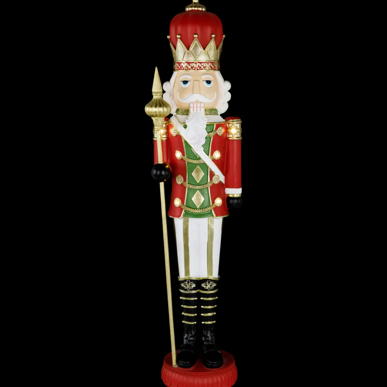 22" Red and Gold Christmas Nutcracker with Scepter