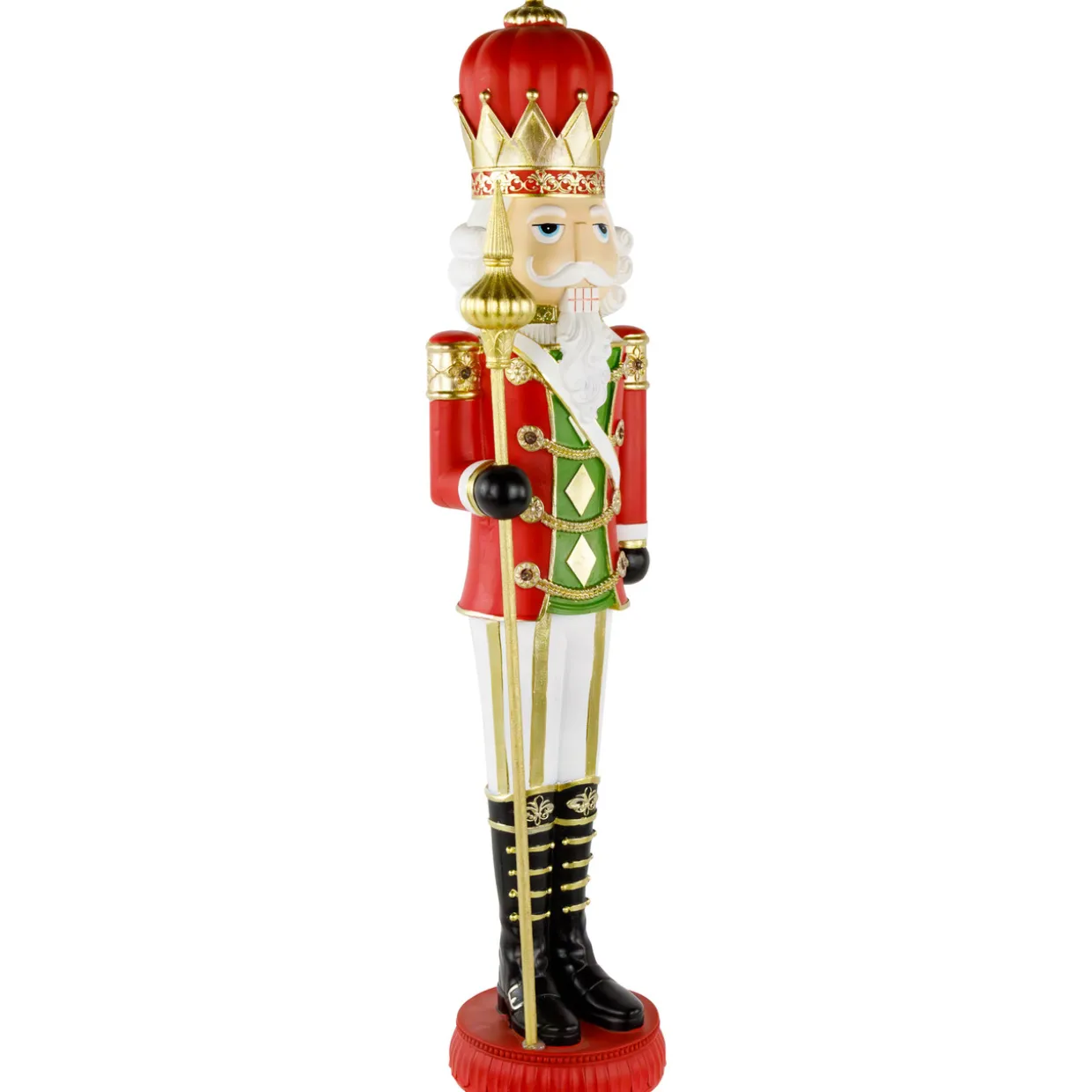 22" Red and Gold Christmas Nutcracker with Scepter