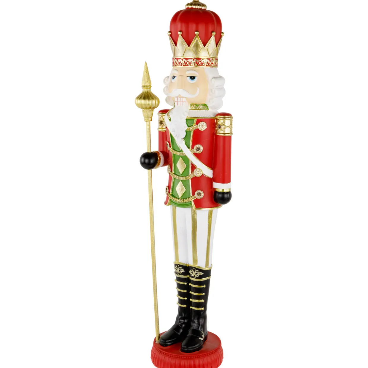 22" Red and Gold Christmas Nutcracker with Scepter