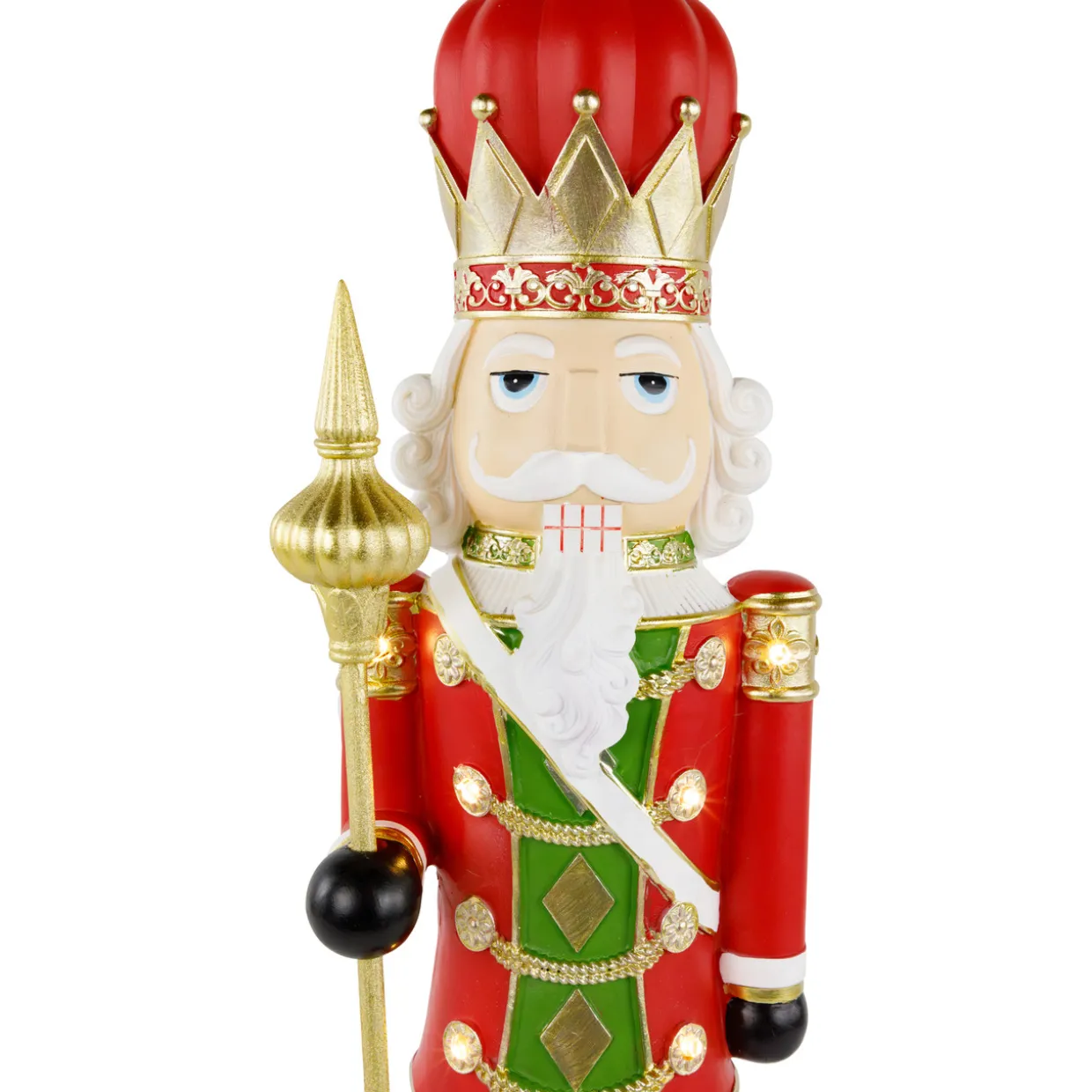 22" Red and Gold Christmas Nutcracker with Scepter