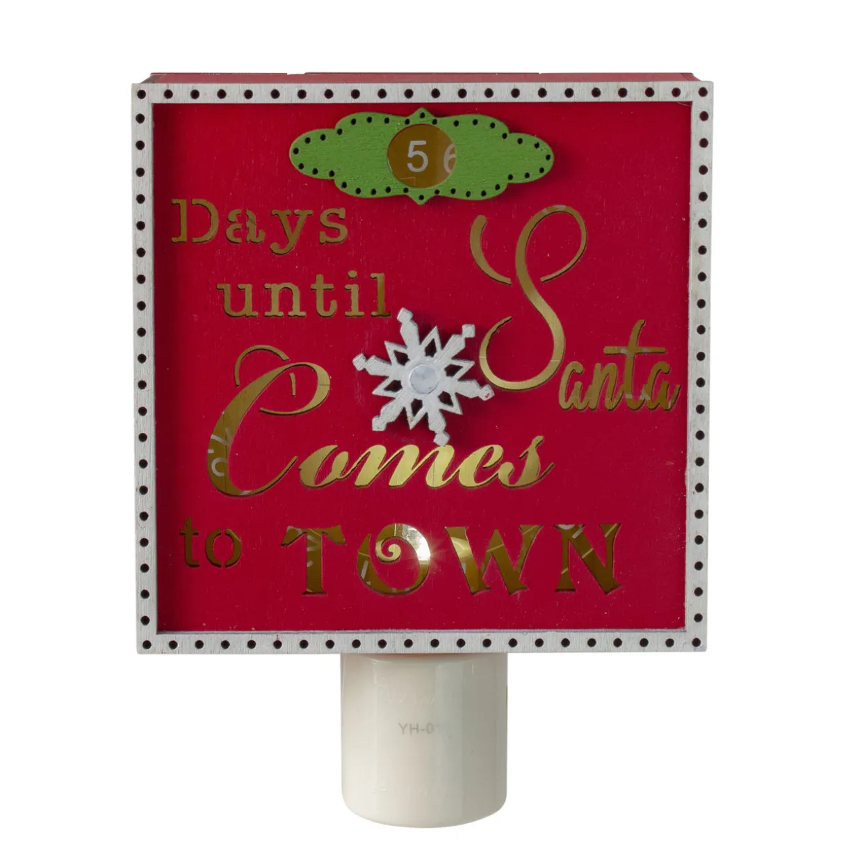 5" Red and Gold Santa Countdown Christmas Night Light