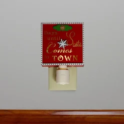 5" Red and Gold Santa Countdown Christmas Night Light