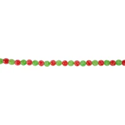 6' Red and Green Glittered Candy Drop Christmas Garland, Unlit