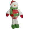 17.5" Red and Green Jolly Plush Snowman Christmas Figure