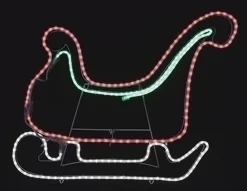 25" Red and Green LED Lighted Sleigh Silhouette Christmas Outdoor Decor