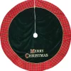 48" Red and Green 'MERRY CHRISTMAS' Plaid Christmas Tree Skirt