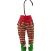 19" Red and Green Striped Elf Legs Christmas Decoration