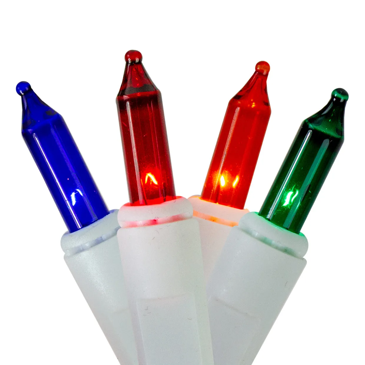 300 Red and Orange Mini LED Icicle Christmas Lights - 18 ft White Wire