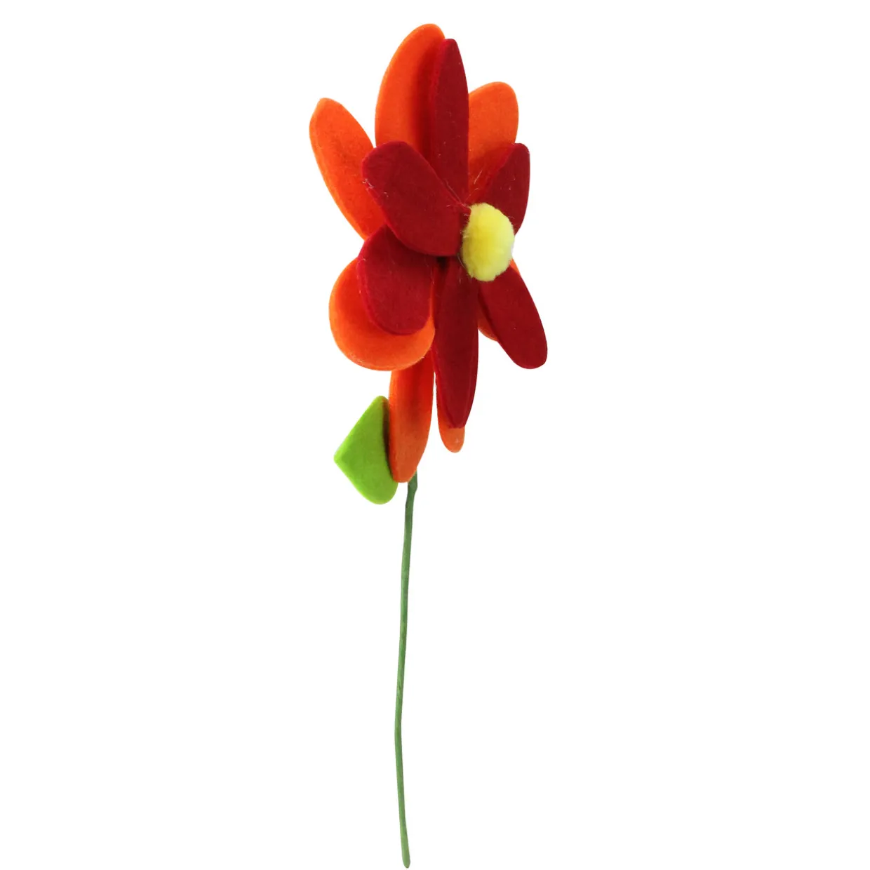 16” Red and Orange Rounded Flower Christmas Spray