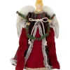 16" Red and Plaid Angel Christmas Tree Topper, Unlit