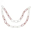 36" Red and Silver Round Loops Christmas Chain Garland - Unlit