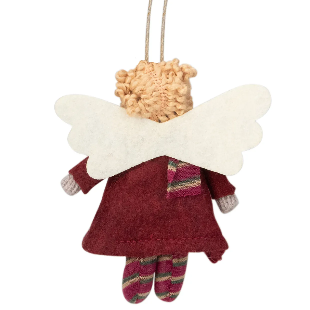 4.25" Red and White Angel with Wings Hanging Christmas Ornament