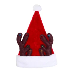 48" Red and White Christmas Santa Hat with Antlers