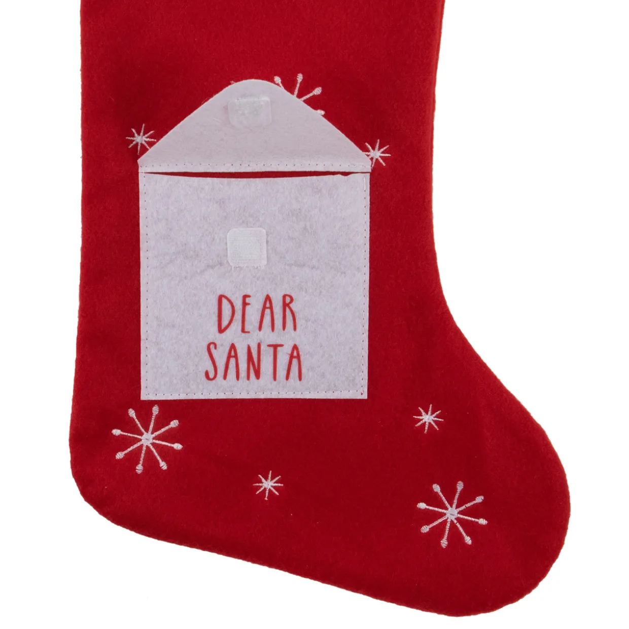 19" Red and White "Dear Santa" Envelope Christmas Stocking