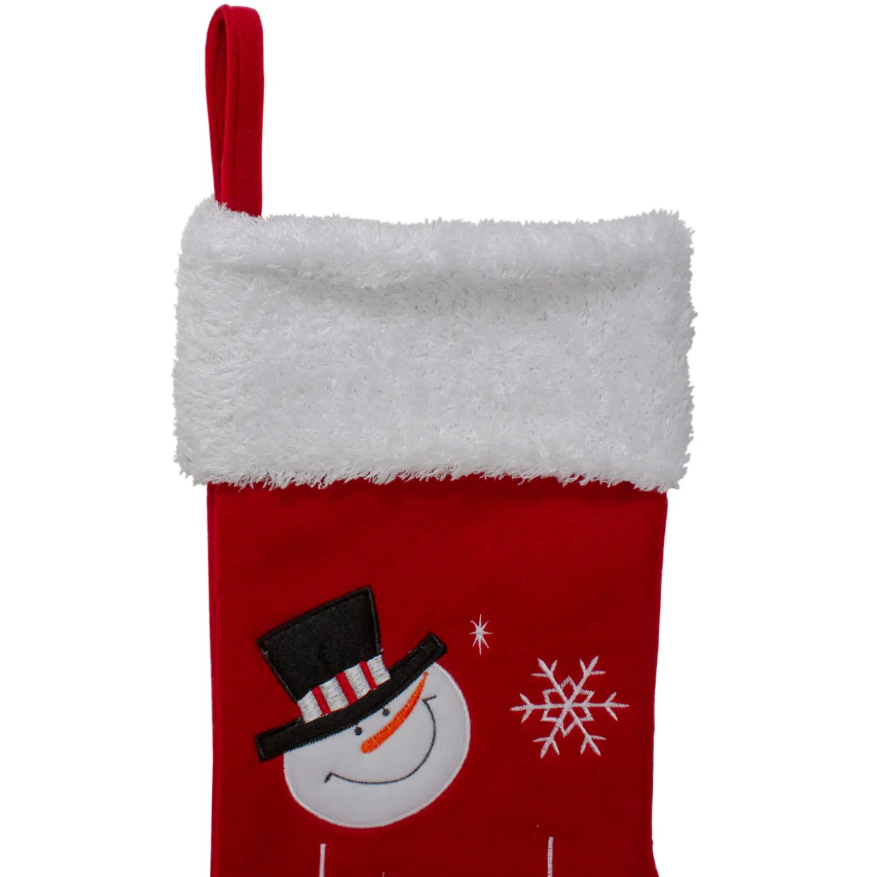 19" Red and White Embroidered Snowmen Letter to Santa Christmas Stocking