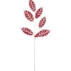 26" Red and White Frosted Holly Christmas Spray